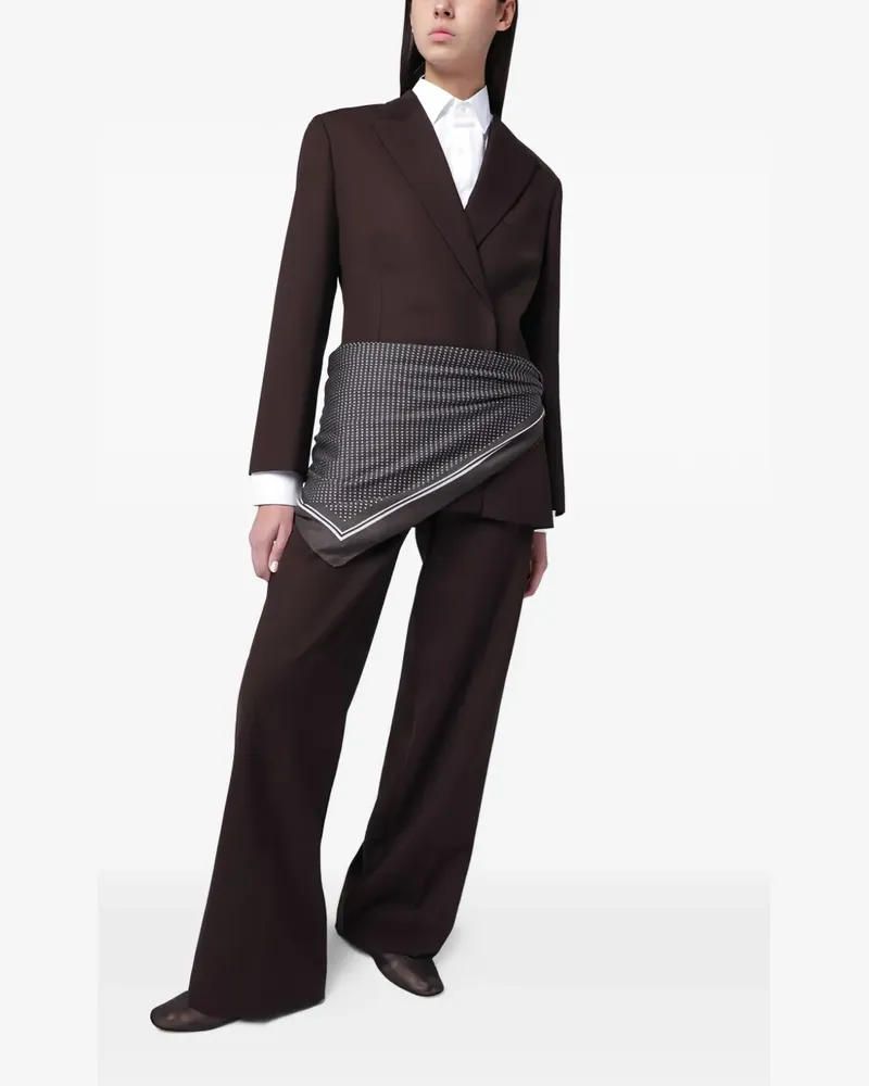 Destin Gestreifter Schal mit Punkten - Grau Grau