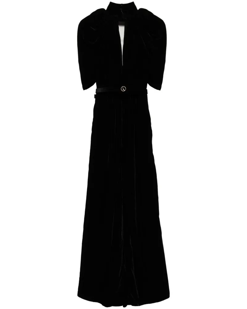Saiid Kobeisy Jumpsuit aus Samt - Schwarz Schwarz