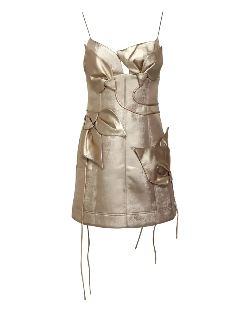 Acler Hillsome bow-embellished mini dress - Gold Gold