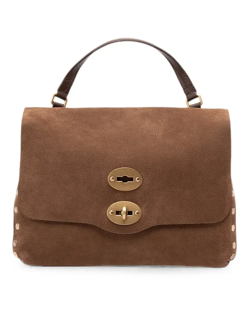 Zanellato small Postina Jones stud-embellished shoulder bag - Braun Braun