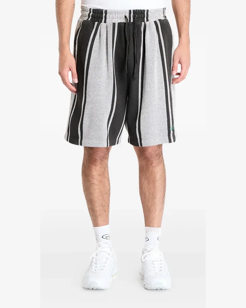 PLEASURES Gestreifte Shorts - Schwarz Schwarz