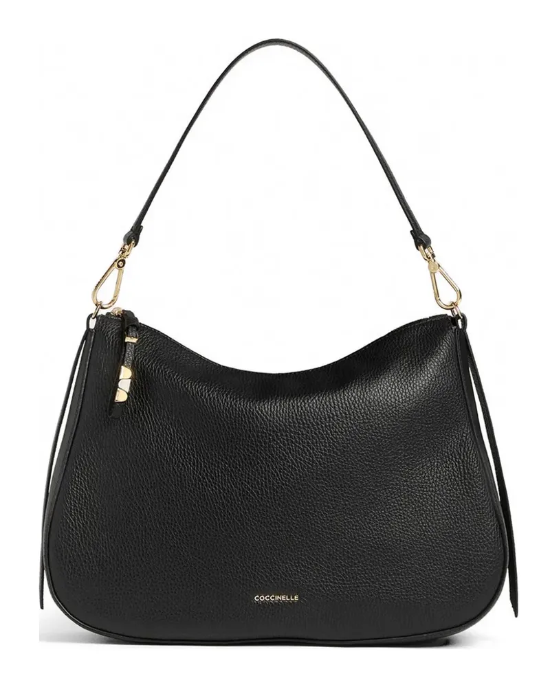 Coccinelle medium Nory grainy leather shoulder bag - Schwarz Schwarz