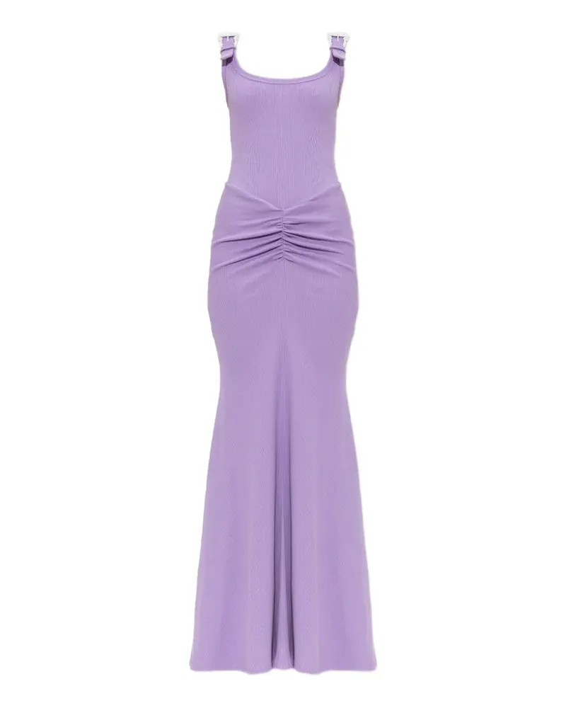 Versace Jeans buckle-straps maxi cotton dress - Violett Violett