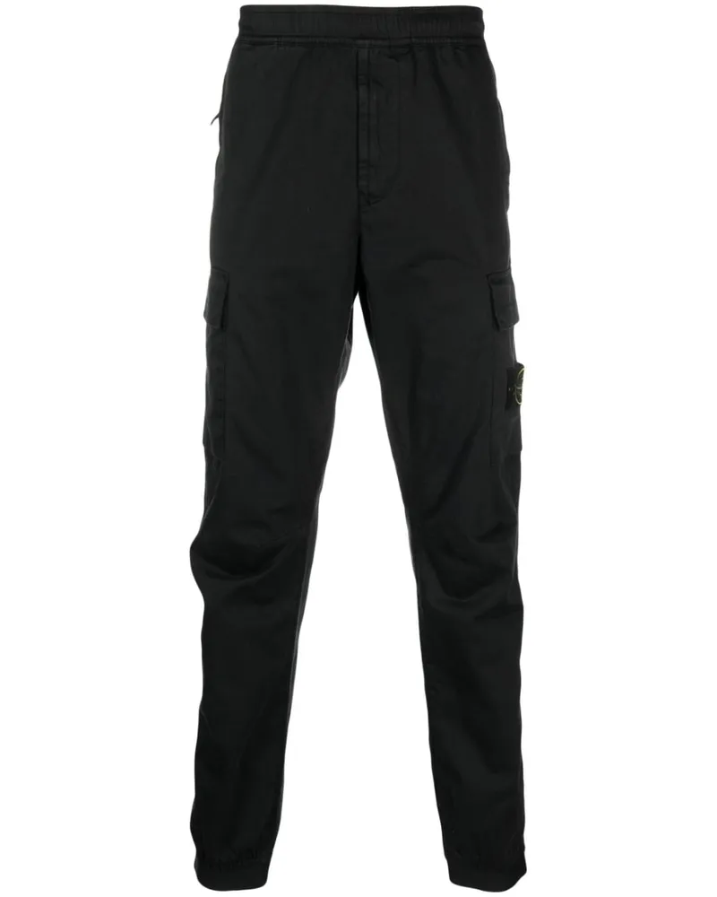 Stone Island Cargohose mit Kompass-Patch - Schwarz Schwarz
