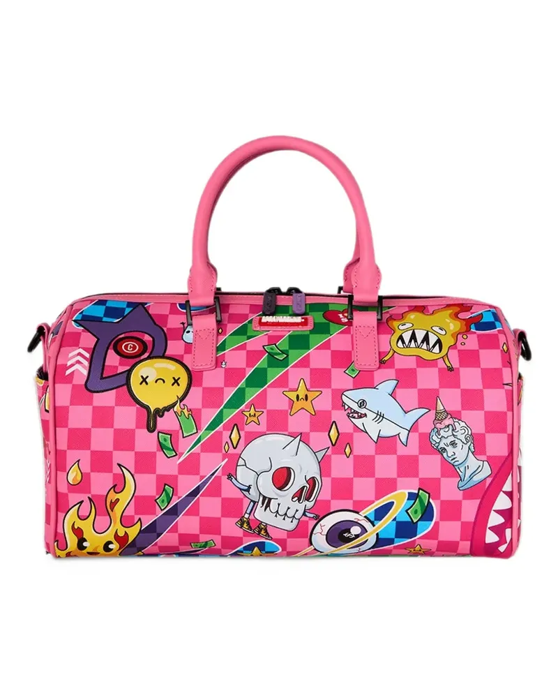 Sprayground mini Wild Wtf graphic-print checkered duffle bag - Rosa Rosa