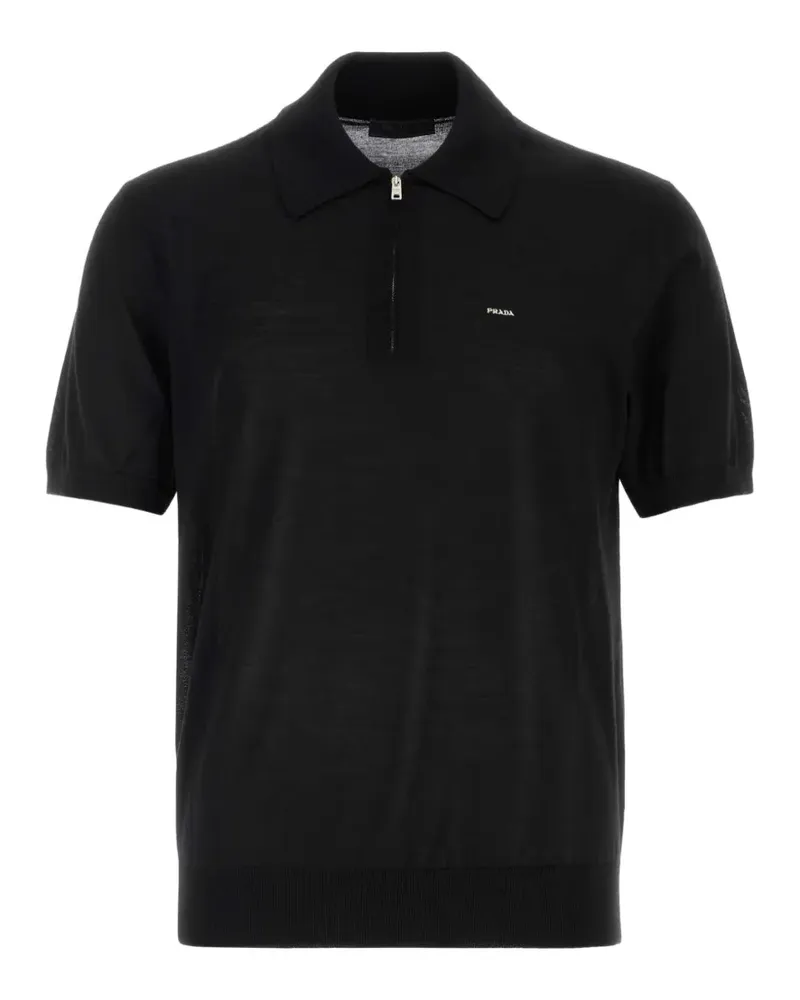 Prada superfine-wool polo shirt - Schwarz Schwarz