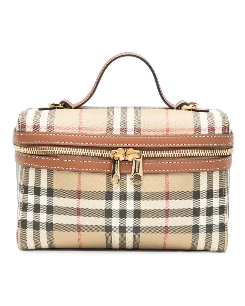 Burberry Mini-Kosmetiktasche mit Vintage Check - Nude Nude