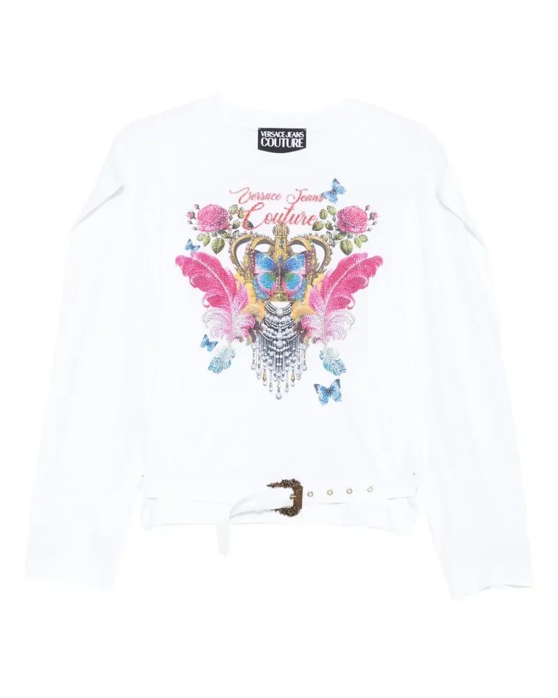 Versace Jeans printed belted blouse - Weiß Weiß