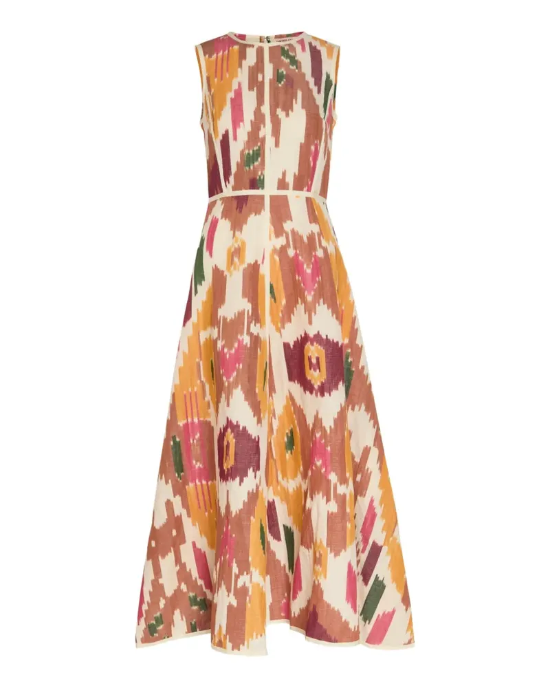 Emporio Sirenuse ikat-print sleeveless midi dress - Rosa Rosa