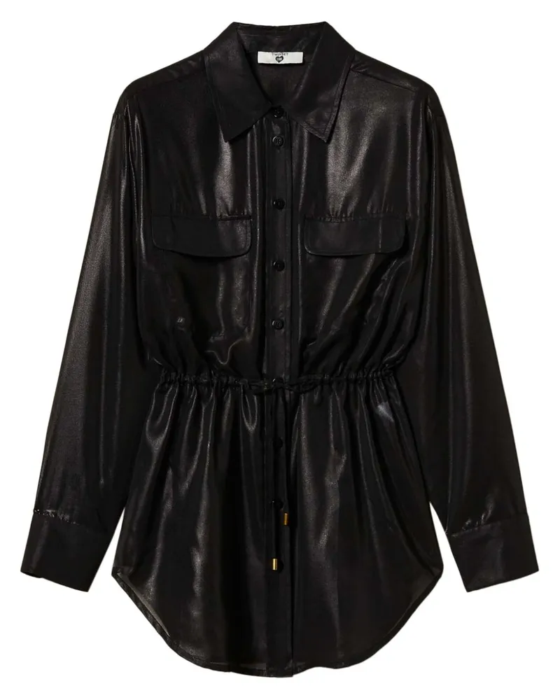 Twin-Set Semi-transparentes Hemd - Schwarz Schwarz