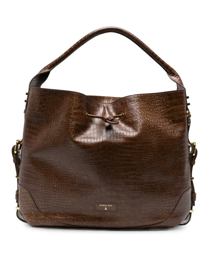 Patrizia Pepe Ark Handtasche in Kroko-Optik - Braun Braun