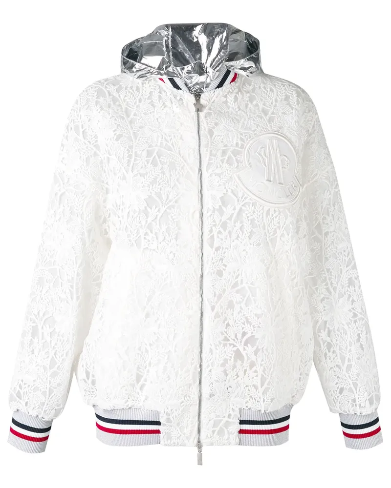 Moncler Kapuzenjacke mit Stickerei - Weiß Weiß