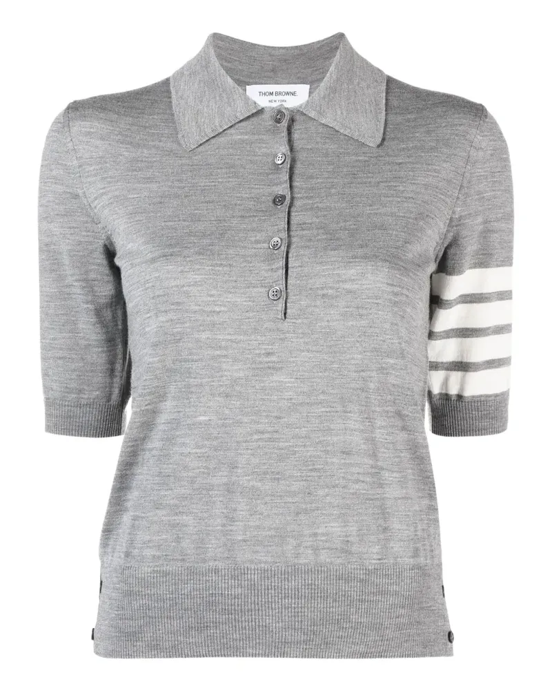 Thom Browne Poloshirt mit Streifen - Grau Grau