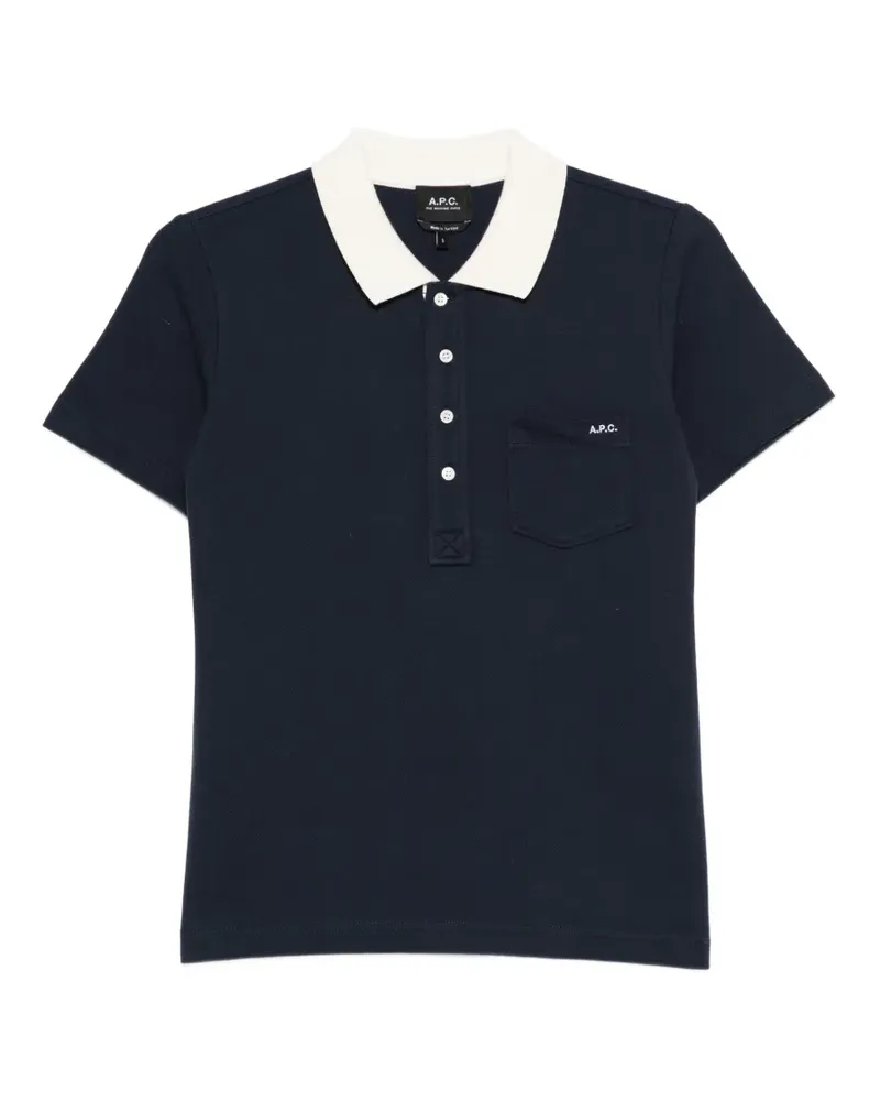 A.P.C. pocket collared polo shirt - Blau Blau