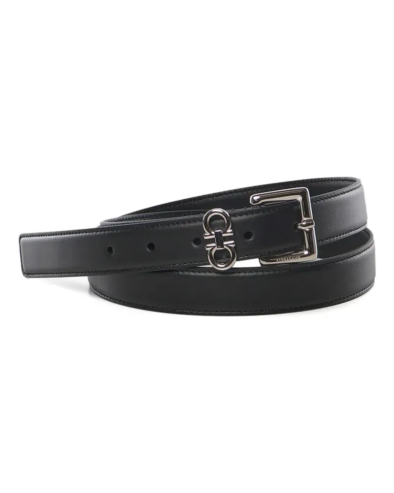 Ferragamo logo buckle leather belt - Schwarz Schwarz