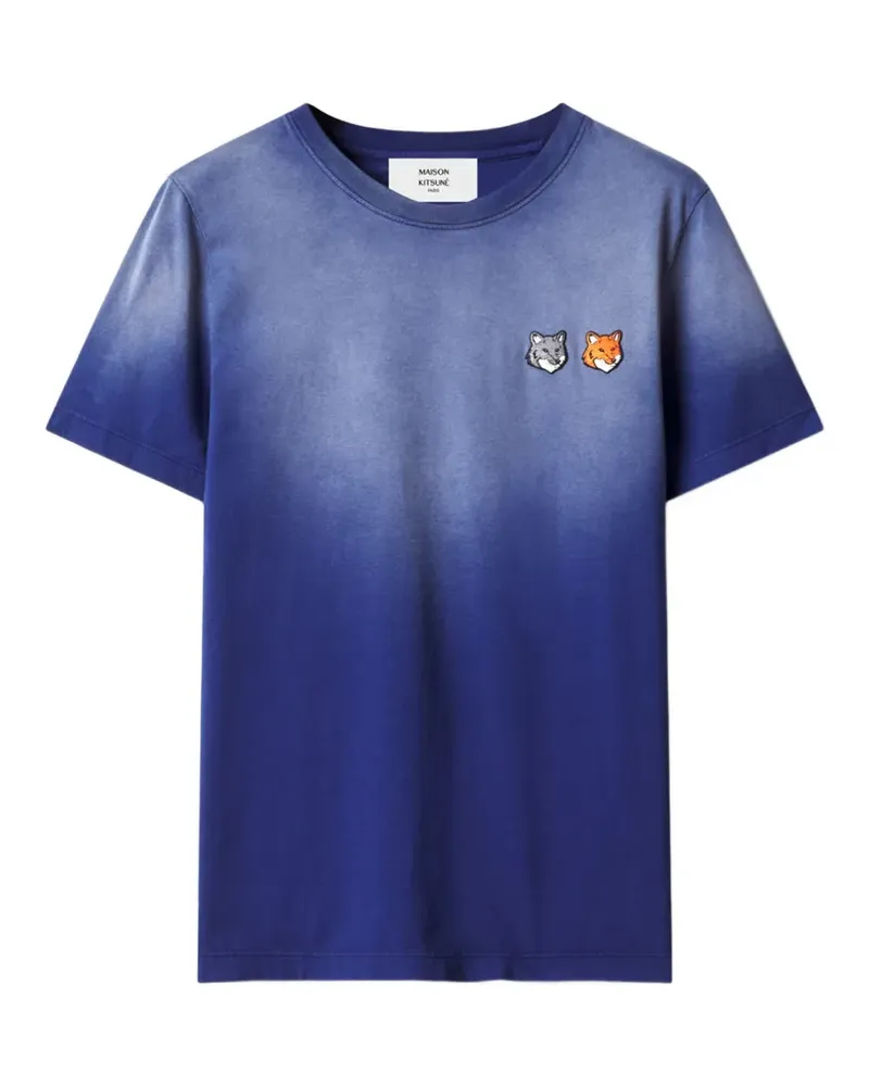 Kitsuné T-Shirt mit Double Fox-Patch - Blau Blau