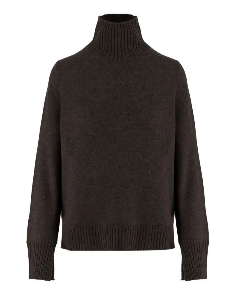 ALLUDE Gerippter Rollkragenpullover - Braun Braun