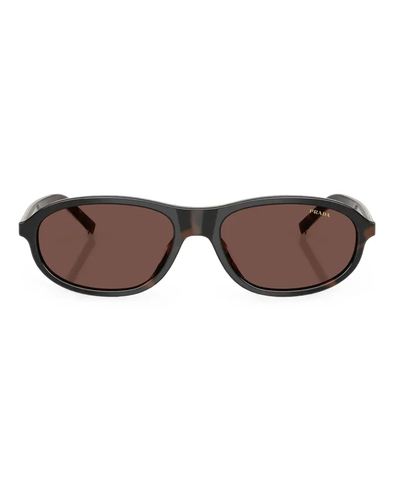 Prada Ovale Sonnenbrille in Schildpattoptik - Braun Braun