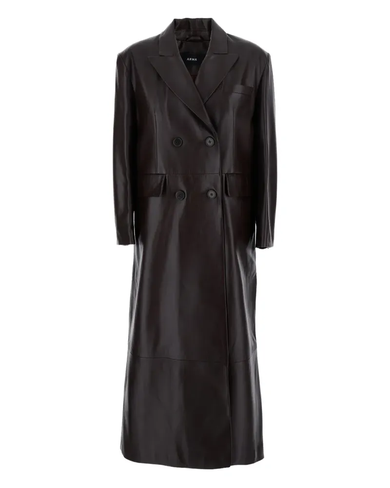 Arma double-breasted flap-pockets coat - Braun Braun
