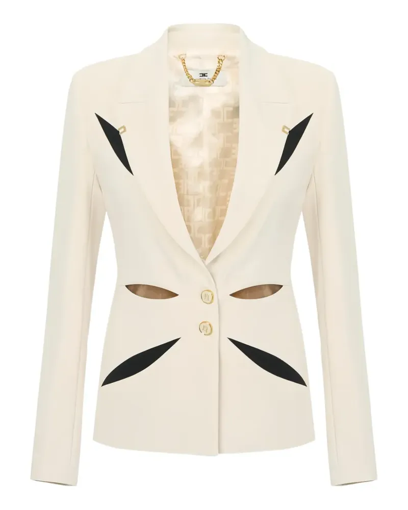 Elisabetta Franchi cut-out crêpe jacket - Nude Nude