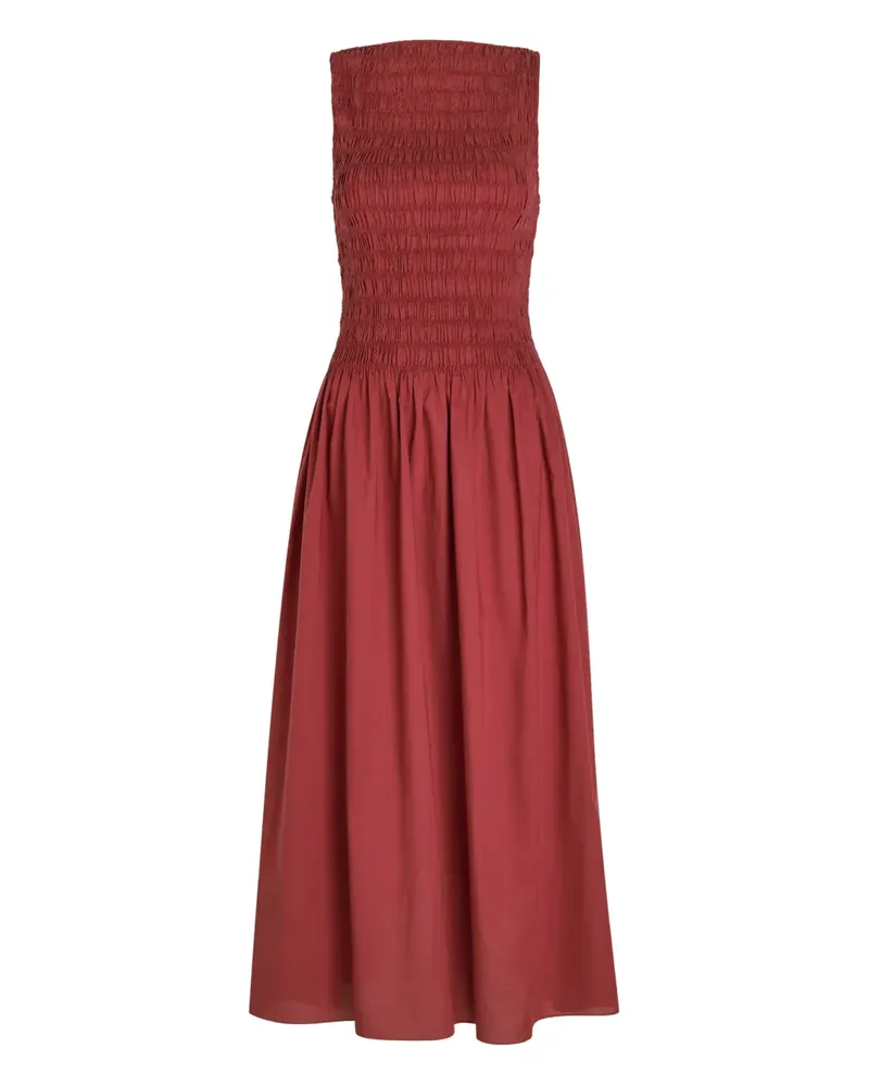 Faithfull The Brand Gerafftes Margot Kleid - Rot Rot