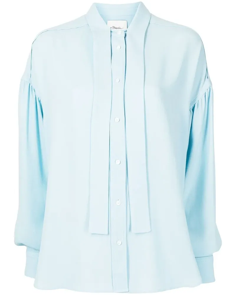 3.1 phillip lim pussybow satin shirt - Blau Blau