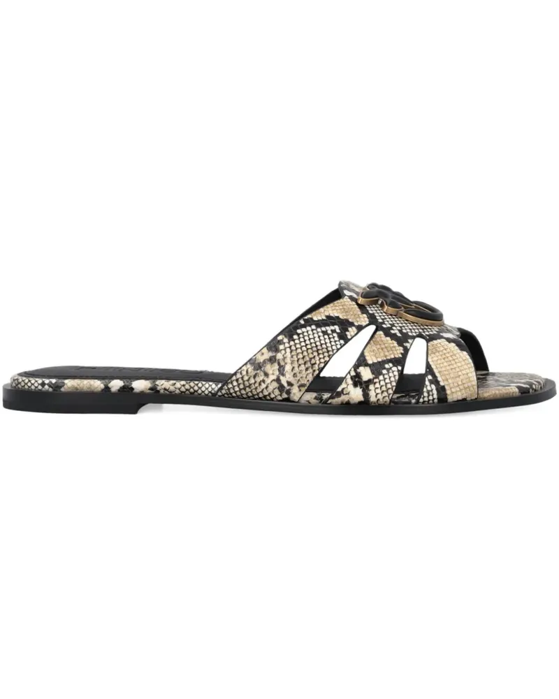 Pinko Love Birds Sandalen mit Schlangen-Effekt - Nude Nude