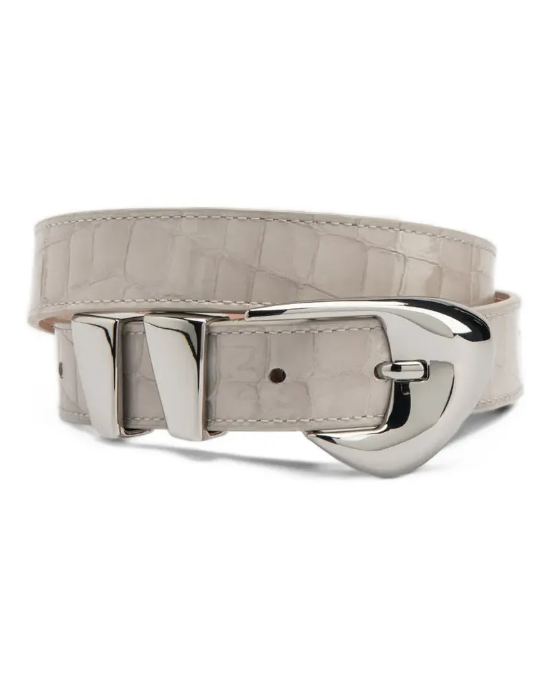 by FAR Moore crocodile-embossed belt - Nude Nude