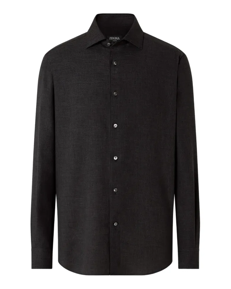 Ermenegildo Zegna Cashco Hemd - Schwarz Schwarz