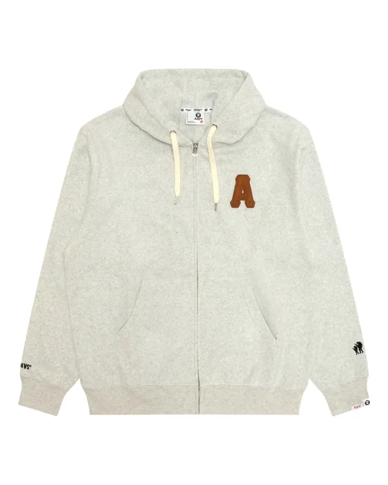 BAPE Kapuzenjacke mit Patches - Grau Grau
