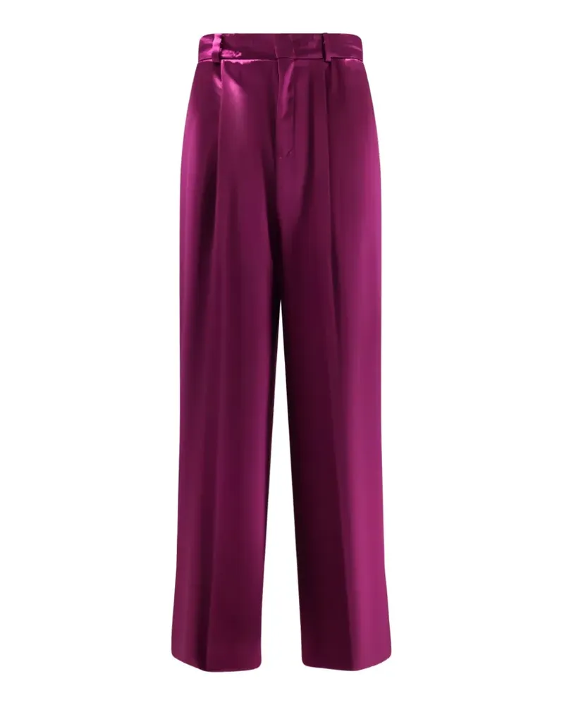 Alberta Ferretti Plissierte Hose aus Satin - Violett Violett