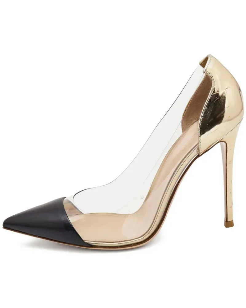 Gianvito Rossi Plexi Pumps mit transparentem Einsatz 115mm - Schwarz Schwarz