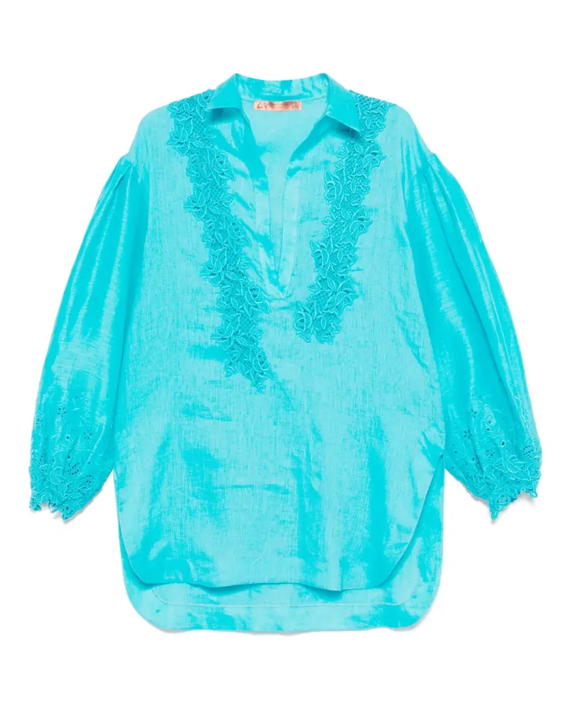 Ermanno Scervino Bluse mit Stickerei - Blau Blau