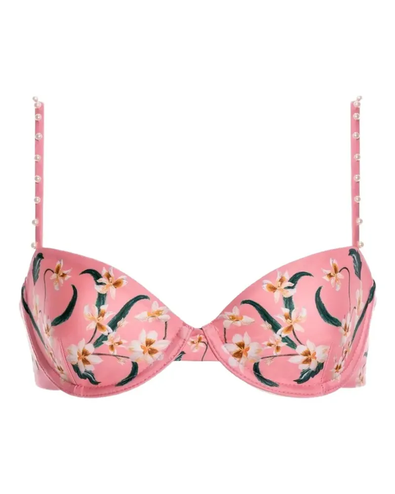 AGUA BENDITA Magdalena Promesa Bikinioberteil mit Perlen - Rosa Rosa