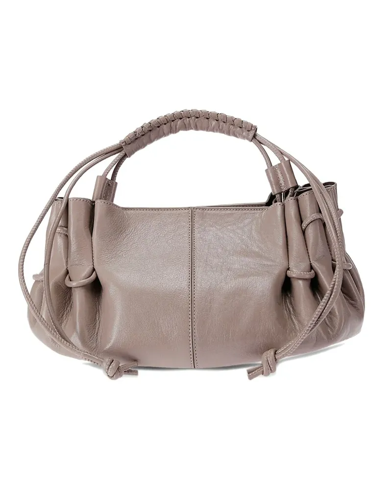 HEREU Mini Arta Lammleder-Tote Bag mit geflochtenem Henkel - Nude Nude