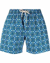 PENINSULA Badeshorts mit Kachel-Print Blau