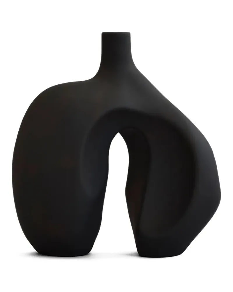 101 Copenhagen Kleine Ni Vase mit abstrakter Form (30cm x 22cm) - Schwarz Schwarz
