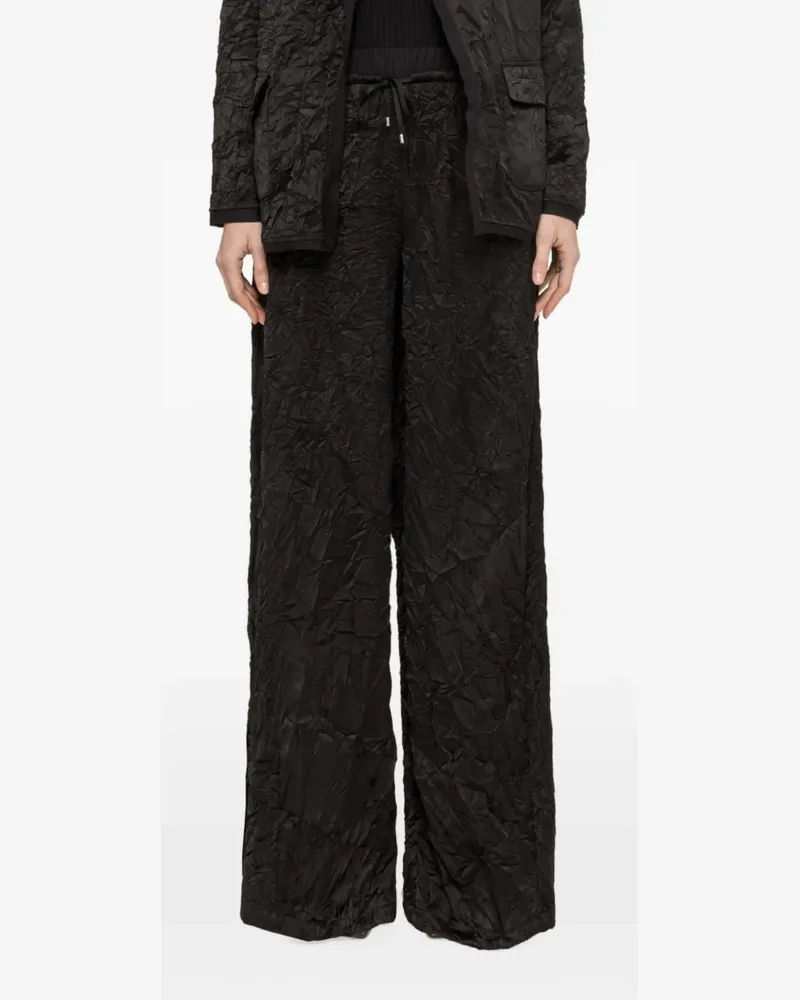 NISSA Weite Hose in Knitteroptik - Schwarz Schwarz
