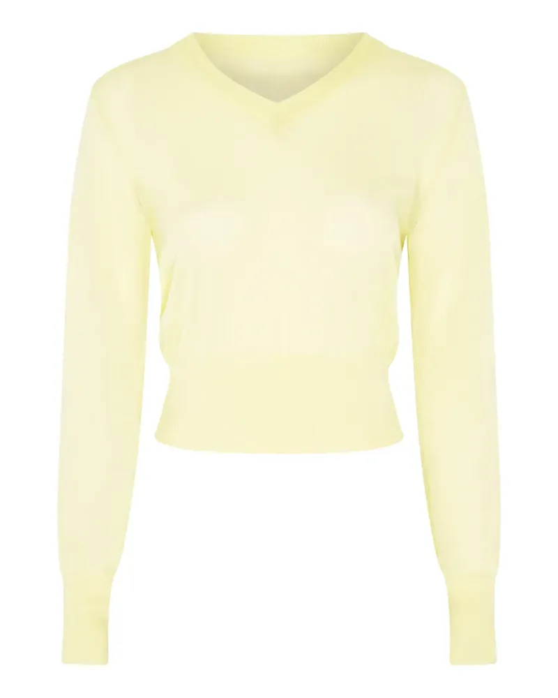 Paris Georgia Pullover mit V-Ausschnitt - Gelb Gelb