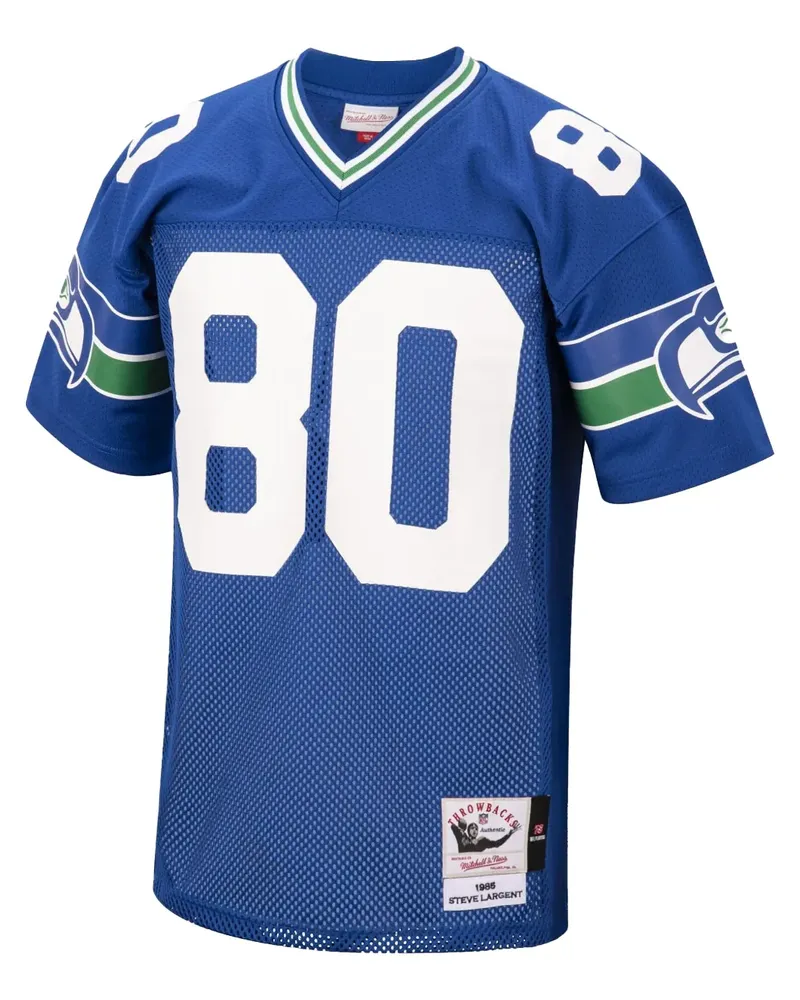 Mitchell & Ness 1985 Steve Largent Authentic "Seattle Seahawks" Trikot - Blau Blau