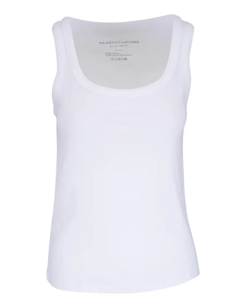Majestic Trägershirt mit U-Ausschnitt - Weiß Weiß