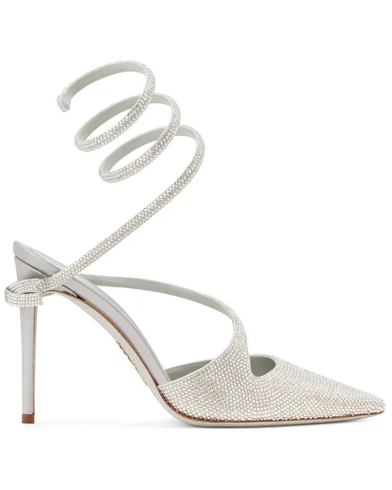 René Caovilla Asymmetrische Pumps mit Strassverzierung - Grau Grau