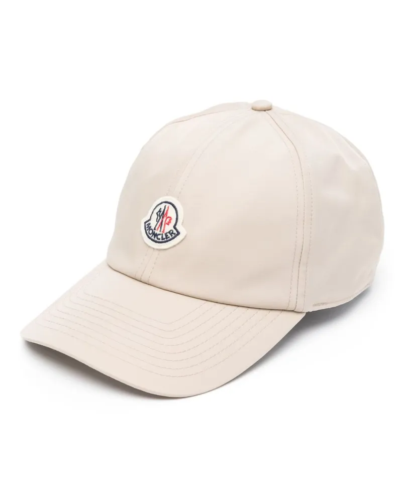 Moncler Satin-Baseballkappe mit Logo-Patch - Nude Nude