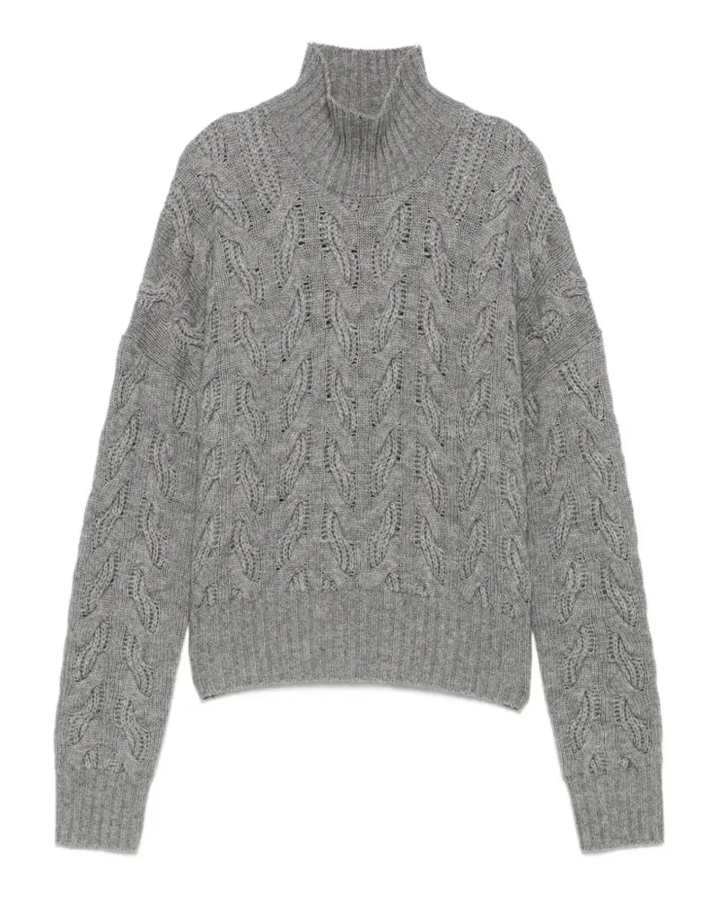 Max Mara Pullover mit Zopfmuster - Grau Grau