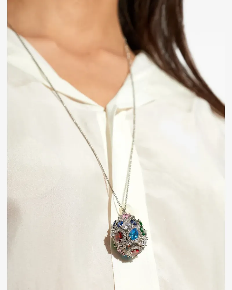 Maison Margiela Cluster Show drop necklace - Silber Silber