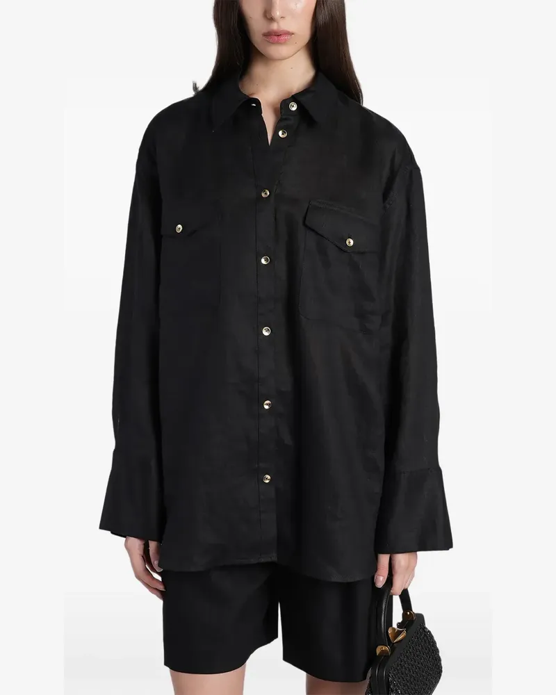 Alice + Olivia Finely pocket-detail button-up shirt - Schwarz Schwarz