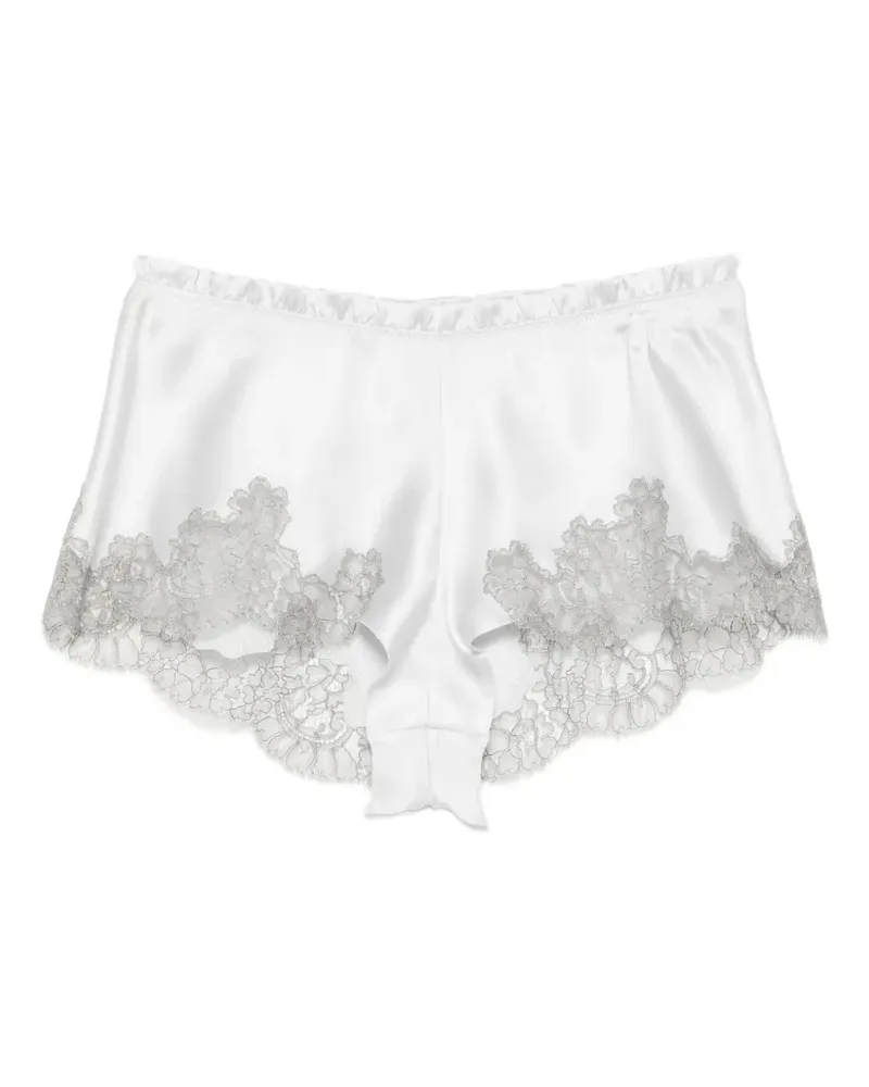 Carine Gilson Pyjama-Shorts mit Spitzenbesatz - Grau Grau