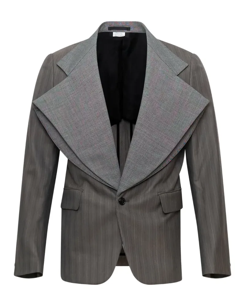 Comme des Garçons stripe-pattern oversize-lapels blazer - Grau Grau