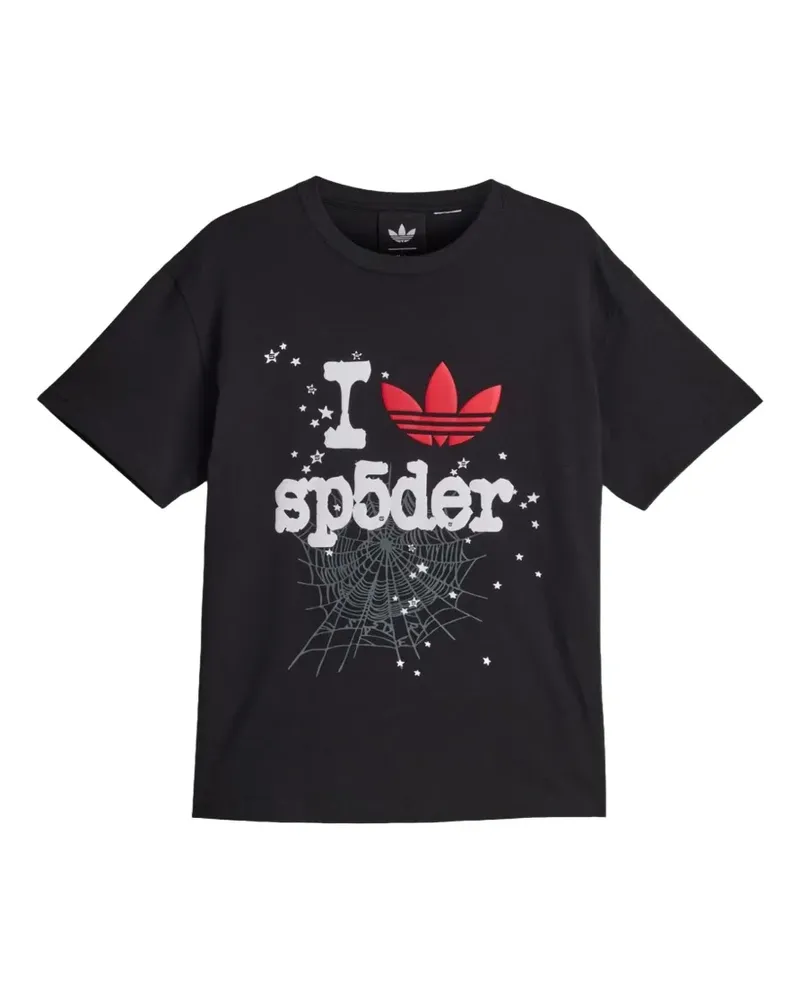 adidas x Sp5der T-Shirt mit grafischem Print - Schwarz Schwarz
