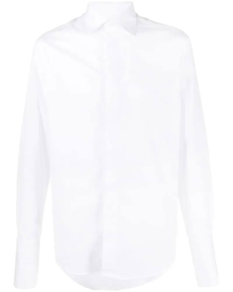 Canali Klassisches Slim-Fit-Hemd - Weiß Weiß